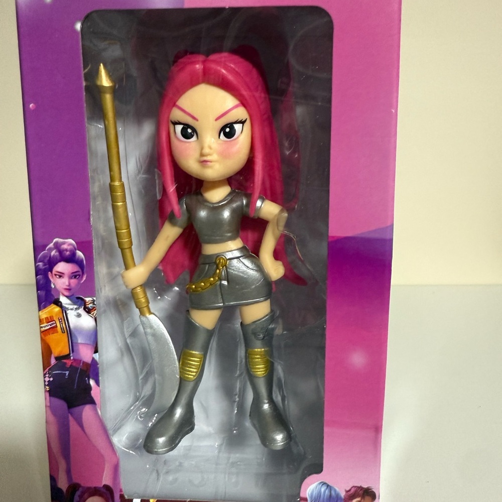 Warrior Doll with Pink Hair and Silver Outfit